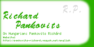 richard pankovits business card