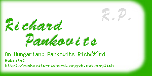 richard pankovits business card